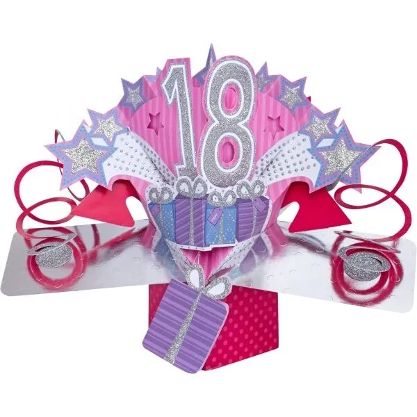 Tarjeta de cumpleaños 3D Pop up con número redondo cumpleaños o mayoría de edad