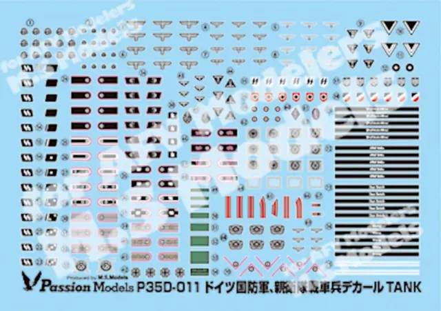 Passion Model 1/35 German Wehrmacht SS Tank Crew Decal Set Plastic Model Decal P