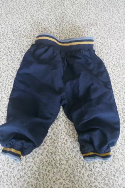 Pantalon bleu marine (doublure 100% coton) T. 6 mois