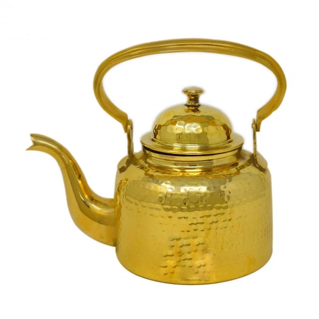 Antique Brass Coffee Kettle, Brass Tea Kettle, Teapot Cooking & Serving 26 Oz
