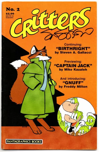 Critters #2 FN+ Signed w/COA Stan Sakai Fantagraphics Books 1986