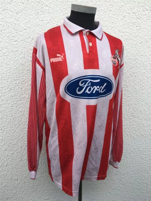 Puma 1. FC Köln Fußball Spieler Trikot Jersey Ford 1995/96 Rot Gr. L