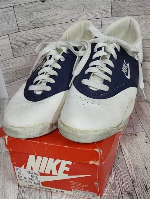 Nike Vtg Women's Size 10 shoes swoosh blue and white SADDLE OXFORD GUC with Box!