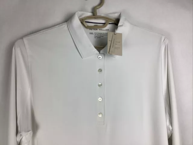 PETER MILLAR WOMENS Golf UPF 50+ Sun Protection Long Sleeve Polo Shirt ...