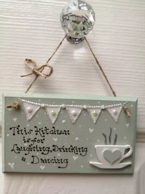 *Handmade Mum Friend Auntie Tea Kitchen Coffee Plaque Sign Gift Shabby Chic*