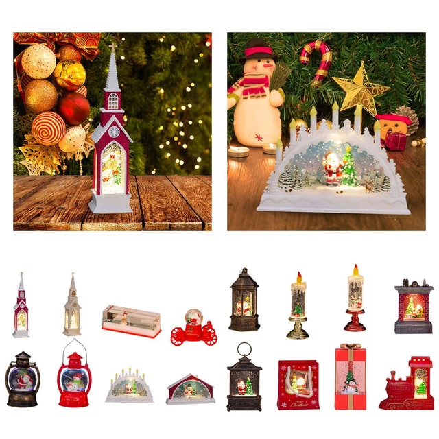 Décoration lumineuse de noël en résine, pour maison de vacances, salon