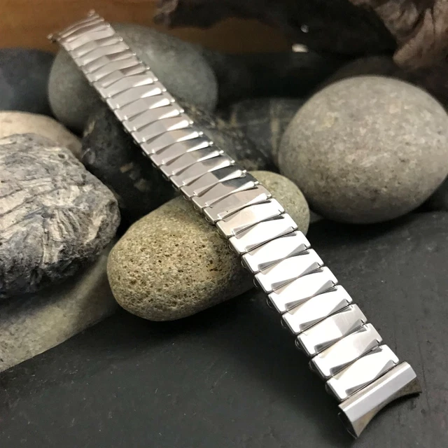 rare 1959 Flex-Let USA Stainless Steel Expansion 17mm Vintage Watch Band nos