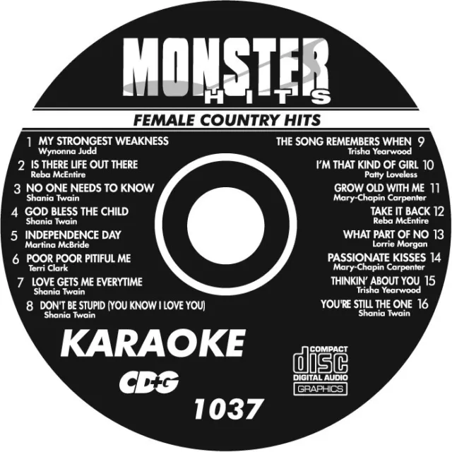 Karaoke Monster Hits Cd+G Female Country Hits  #1037