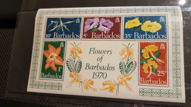 Barbados stamps - MNH souvenir sheet Scott #352 flowers