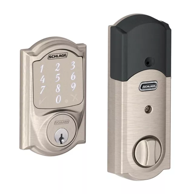 Schlage Sense Lock with Camelot Trim - Satin Nickel