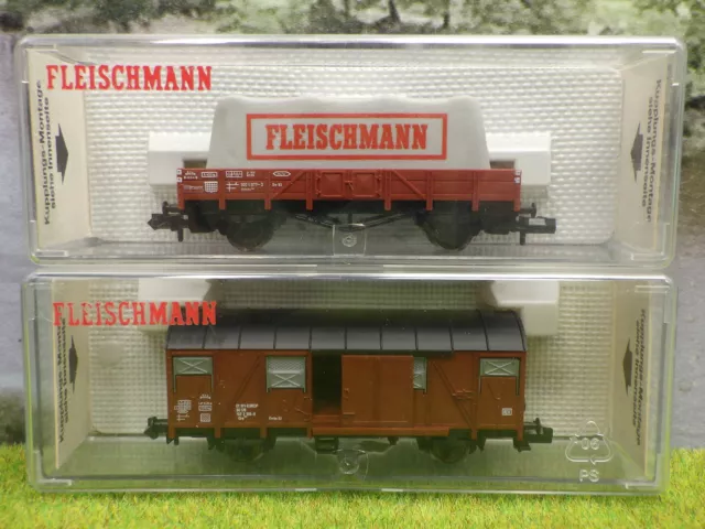 Fleischmann 8330 etc N 1 ged Güterwagen 1 Niederbordwagen  (QP) D1603