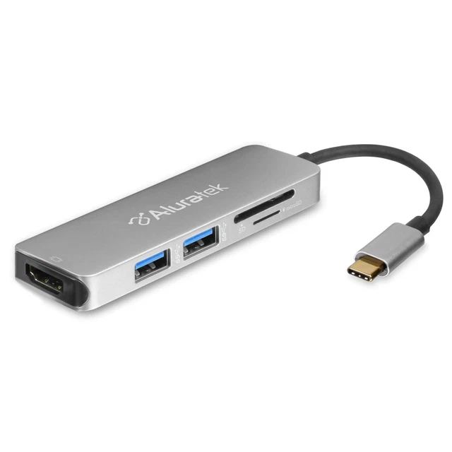Aluratek (AUMC0302F) USB Type-C Multimedia Hub & Card Reader with HDMI
