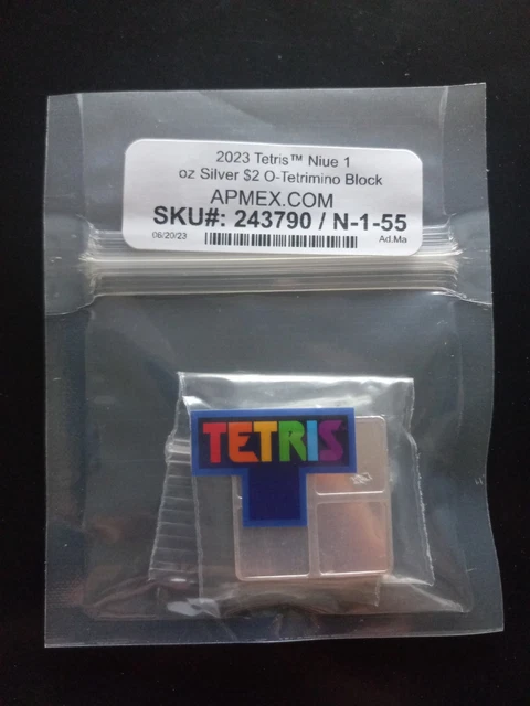 2023 テトリス銀貨　1オンス　O型 2023 テトリス銀貨 1オンス O型 2023 テトリス銀貨 1オンス O型