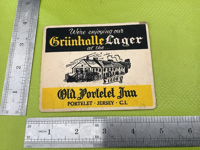 RETRO VINTAGE OLD PORTELET INN Collector Cardboard PUB Brewery BEER MAT Postcard