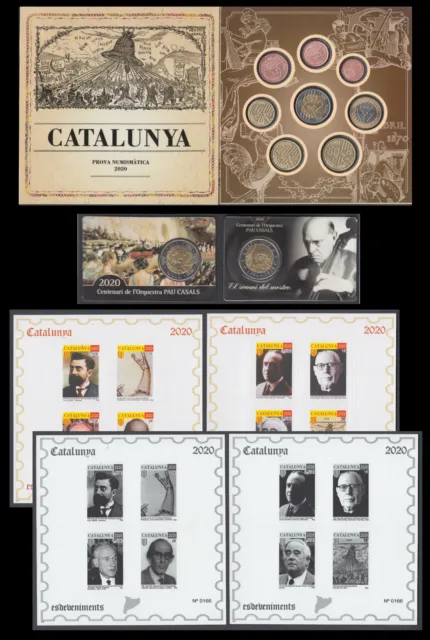 Catalunya Set Completo Pruebas Filatélicas Numismáticas Euros 2020
