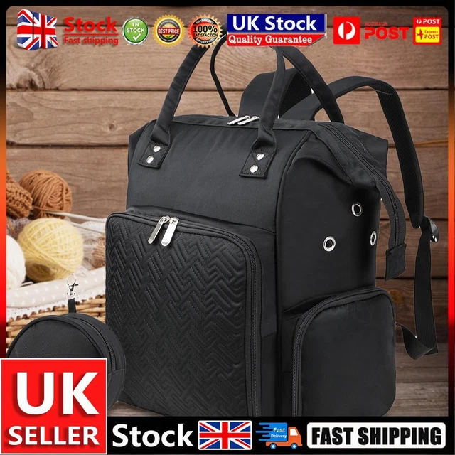 Portable Crochet Yarn Organizer Bag Nylon Storage Backpack Sewing Accessories UK