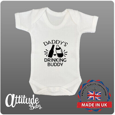 Funny Baby Grow-Printed-Daddy's Drinking Buddy-Baby Grow-Baby Grows-Baby Shower 3