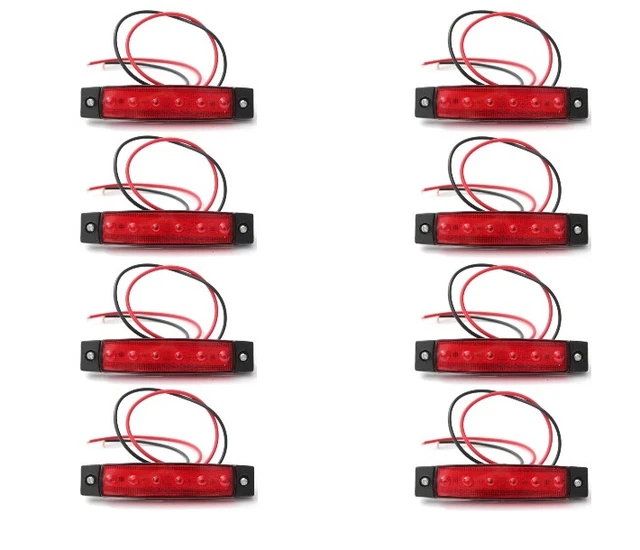 4X 6 LED Arancio Luci Ingombro Laterali Rimorchio Indicatore Camion 12V 24V - Foto 11
