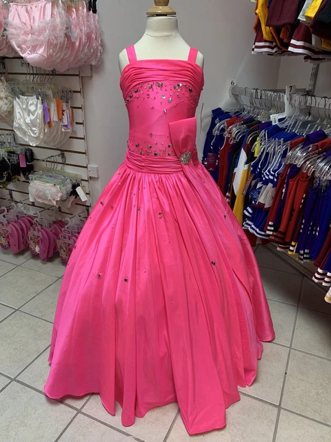 Childs Size 8 Hot Pink “Barbie” Pageant Long Ballgown Formal Dress NWT