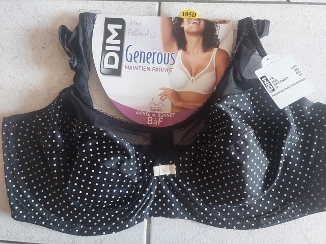 Soutien Gorge Dim Neuf Modele Generous T  105D Couleur Noir Imprimé Plumetis