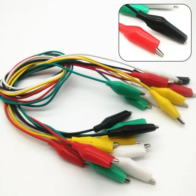 Small Double Ended Alligator Clip Cable 10 Wire Bundle with Insulation