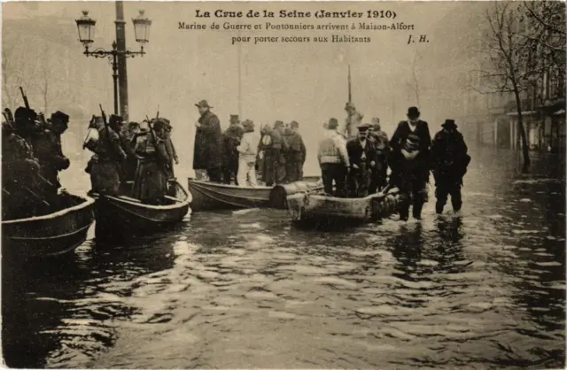 CPA AK MAISONS-ALFORT Marine Guerre Pontonniers Crue Seine 1910 (672010)