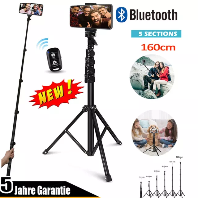 Selfie Stick Stativ mit Licht Bluetooth Monopod Selfie Stange Stab &Handy Stativ