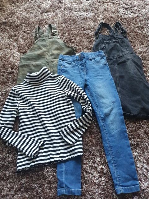 Bundle Girls Clothes Jeans/Pinafore Dresses Age 7
