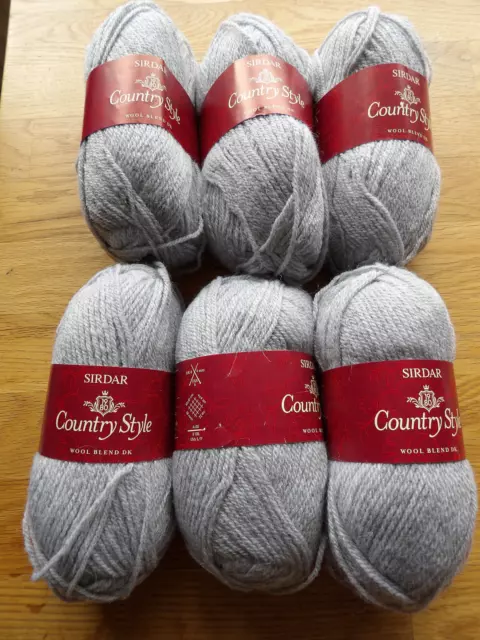 Sirdar Country Style DK knitting yarn shade 434 grey  6 x 50g balls