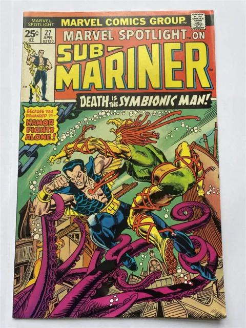 MARVEL SPOTLIGHT #27 Sub-Mariner Marvel Comics Cents 1976 VF