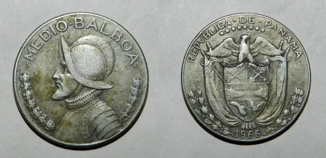 Panama Silver Half Balboa 1966