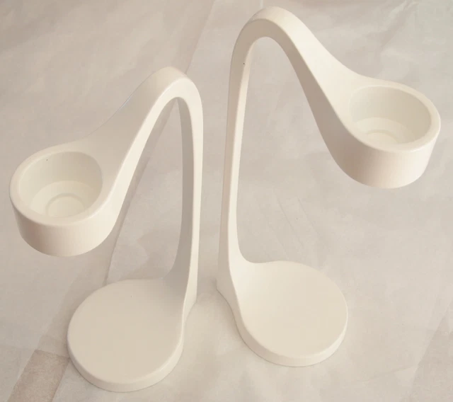 PAIR WHITE IKEA Jatteviktig Votive Candle Holders Monika Mulder With minor wear £29.95 PicClick UK