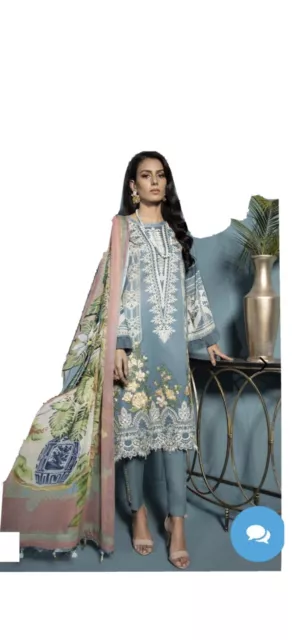 Pakistani Womens Asian Sapphire 3 Piece Lawn Suit New Medium Gulaal Baroque