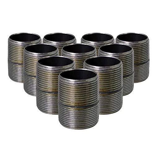 3/4 Inch Black Pipe Nipple, Three Quarter Inch Malleable 3/4" x 1 Pack of 10