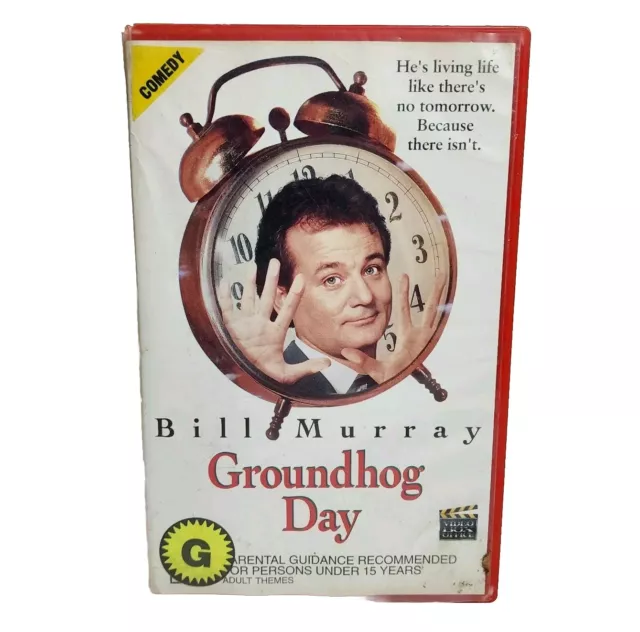 GROUNDHOG DAY VHS Big Box Ex-Rental Movie PAL Video Tape Bill Murray ... image.