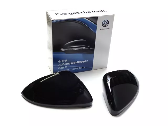 VW Golf 7 R Spiegelkappen Set Schwarz Hochglänzend 5G0072530A Kappen Volkswagen