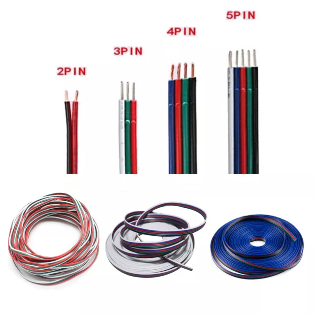 1m Kabel 20 AWG 2 3 4 5 oder 6 adrig CCT RGB RGBW RGBCW 2-6 Adern für LED  Strips