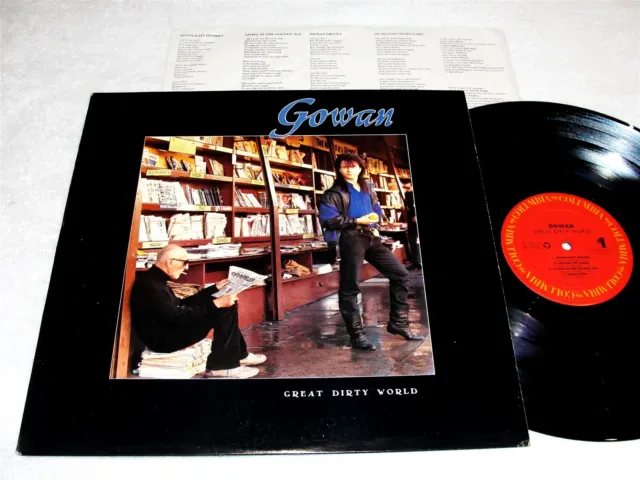 Gowan "Great Dirty World" 1987 Rock LP, VG+, Vinyl, Orig Columbia, Promo Cover