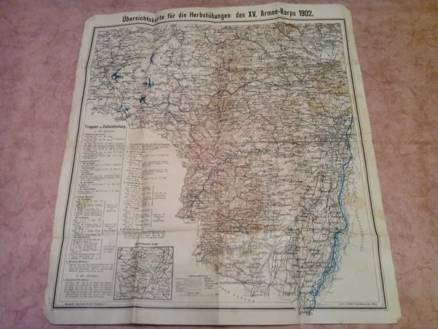Militärische Landkarte um Elsaß Lothringen 1902