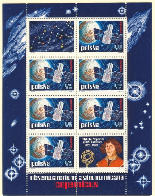 Weltraumforschung Block 54 - Jahr 1973- 6 X MiNr. 2256 mit 2Zf.-Postfrisch -(76p