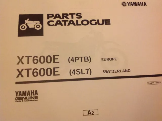 YAMAHA XT 600E PARTS LIST MANUAL CATALOGUE 4PTB 4SL7 Paper bound copy nos