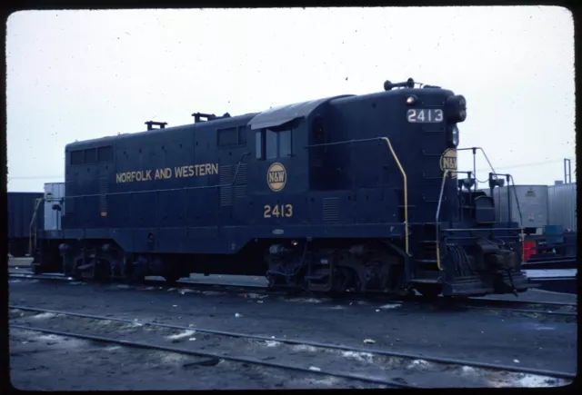 Original Rail Slide - NW Norfolk & Western 2413 Chicago IL 12-1966