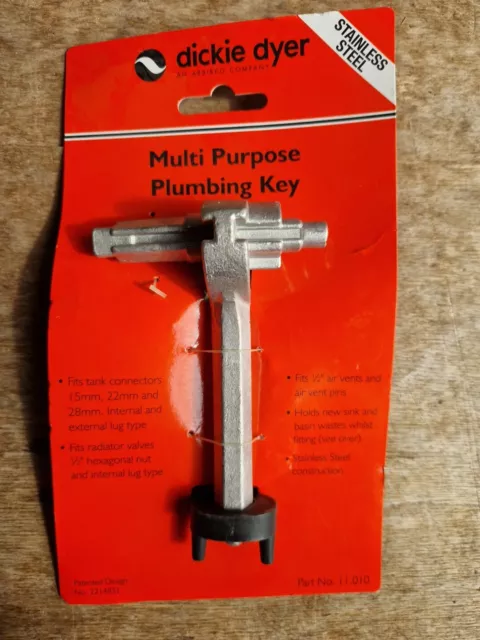 DICKIE DYER MULTI PURPOSE PLUMBING KEY 6 In 1 Multi Size DIY / Trade