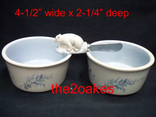 2 Pfaltzgraff WINTER FROST Dip Mix Set Bowl & Spreader