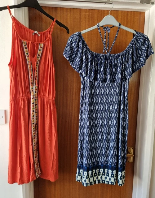 Womens size 14 George summer dress bundle beach holiday blue & orange x2