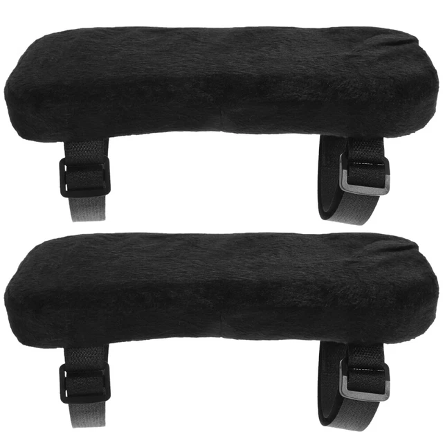 Lot De 2 Coussinets D'Accoudoirs Rembourrés Pour Chaises - Noir - Confort Ergonomique