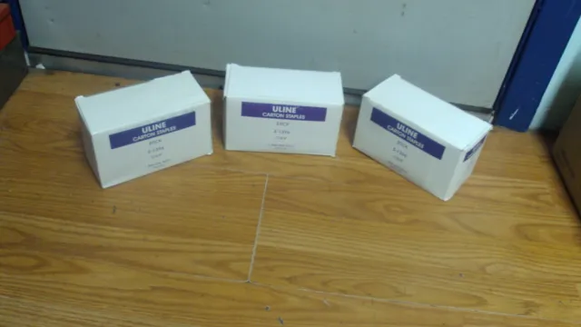 3 Boxes Uline S-1396 C 3/4" Carton Box Staples 3 Boxes 0f 2,000 Staples 3/4"