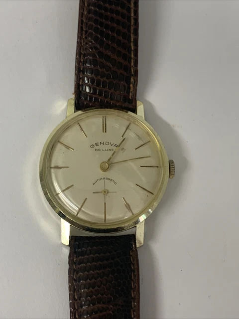 VINTAGE GENOVA DE Luxe Mens Watch Swiss Made Antimagnetic Aluminum 20.00 PicClick