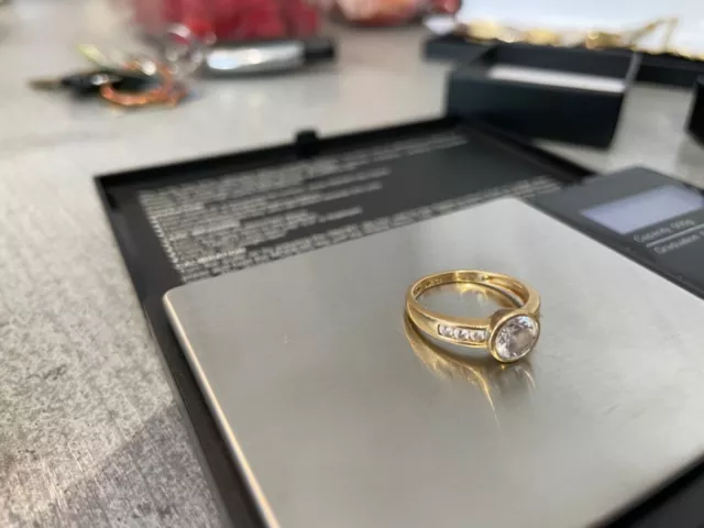 14 carat gold CZ ring