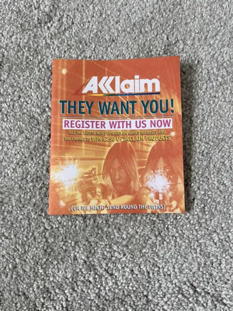 Rare Nintendo 64 N64 Acclaim Aklaim Leaflet Reg Card Flyer Poster Promotional